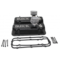 Champion Turbo Buick CNC Series Valve Covers "Buick" Black Powder Coated SET w/ cork gasket